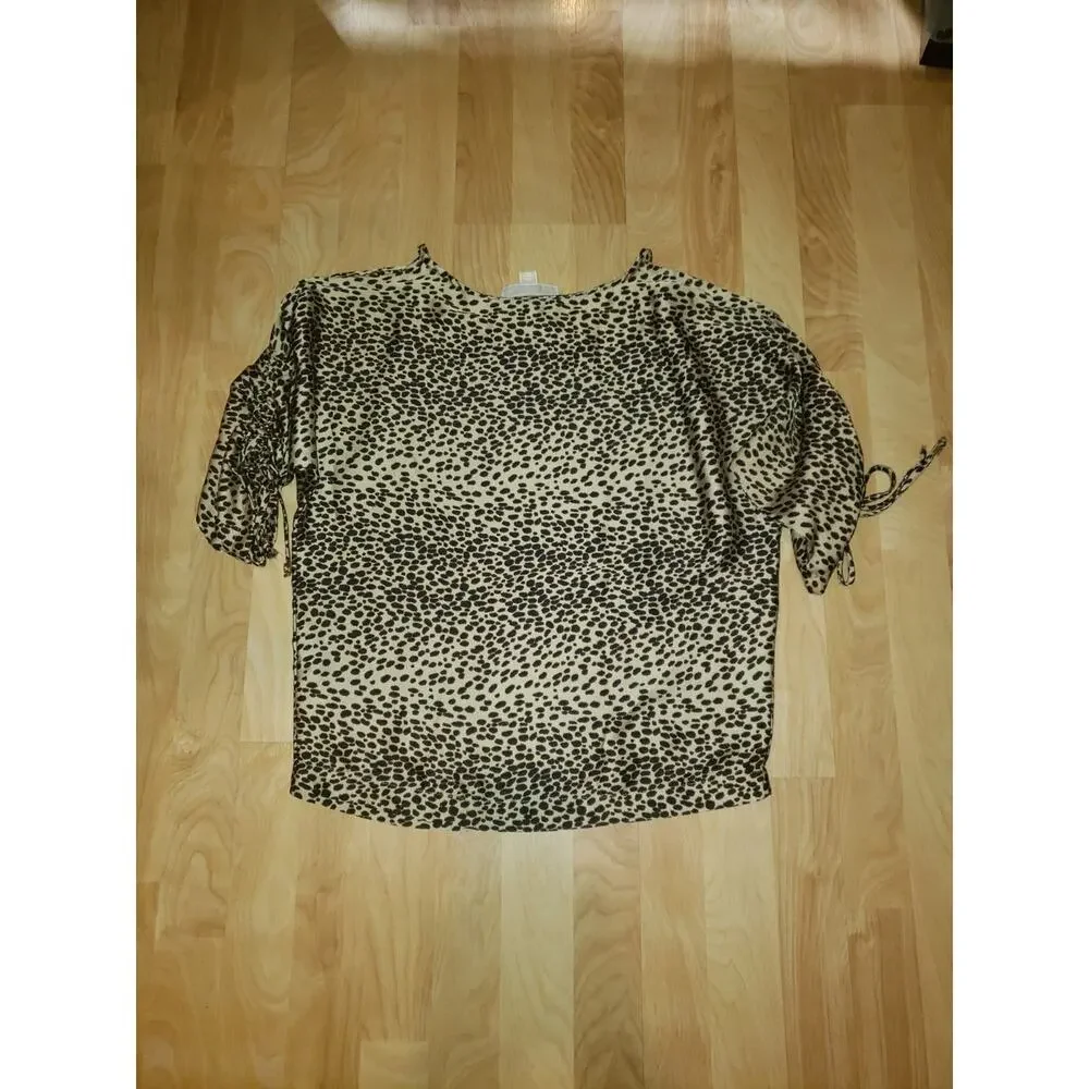 Michael Kors Women's SM cheetah print blouse